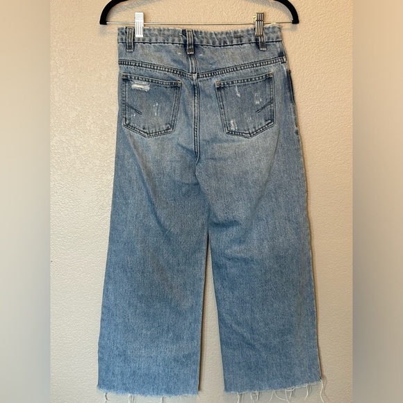 Habitual Girl High Rise Wide Leg Crop Distressed Denim Jeans Sz 16 - Picture 6 of 11